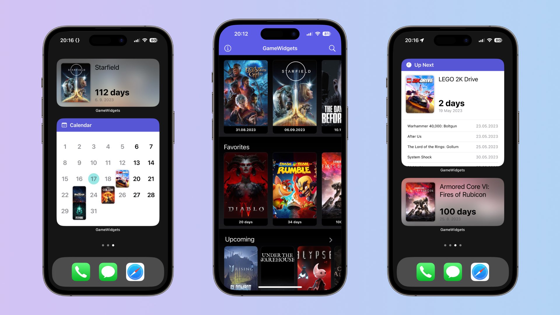 Game Widgets for iPhone makes it easy to discover and track your