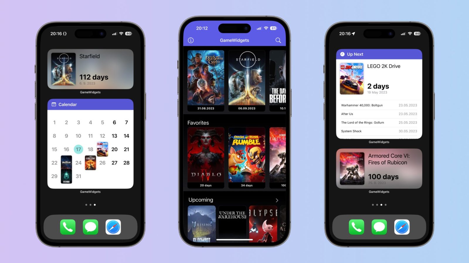 Game Widgets for iPhone makes it easy to discover and track your favorite releases