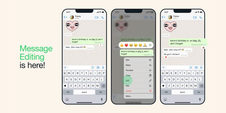 WhatsApp edit message