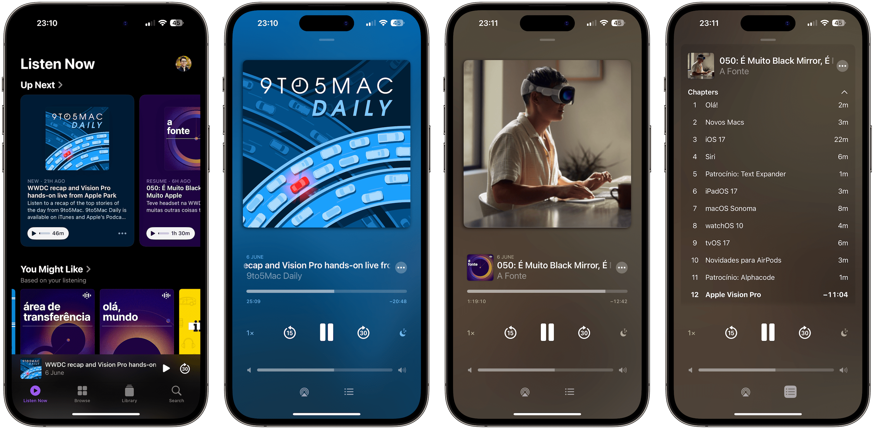 Apple Podcasts has a slightly refreshed interface in iOS 17