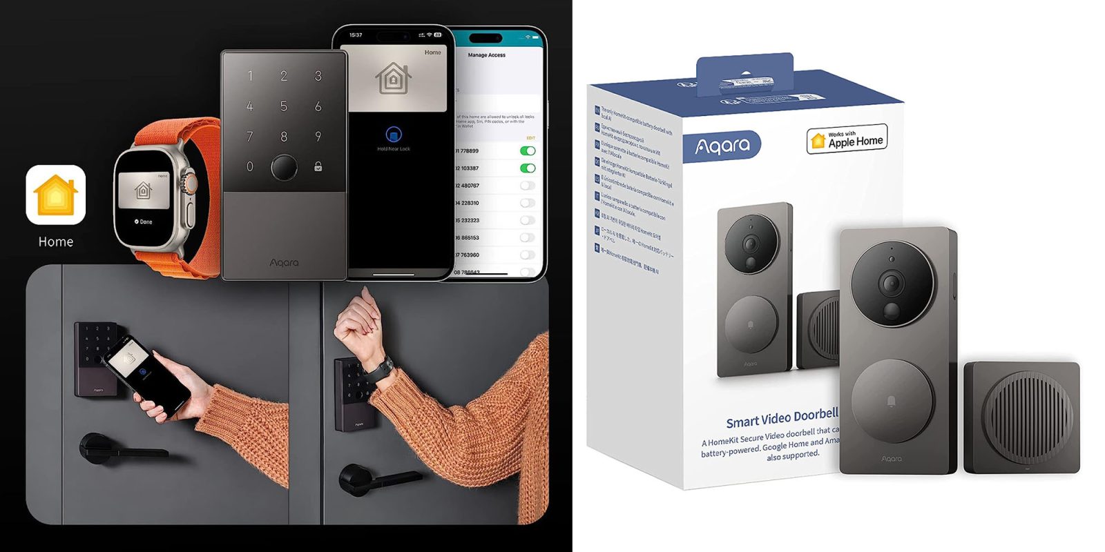 Aqara U100 smart lock and G4 video doorbell
