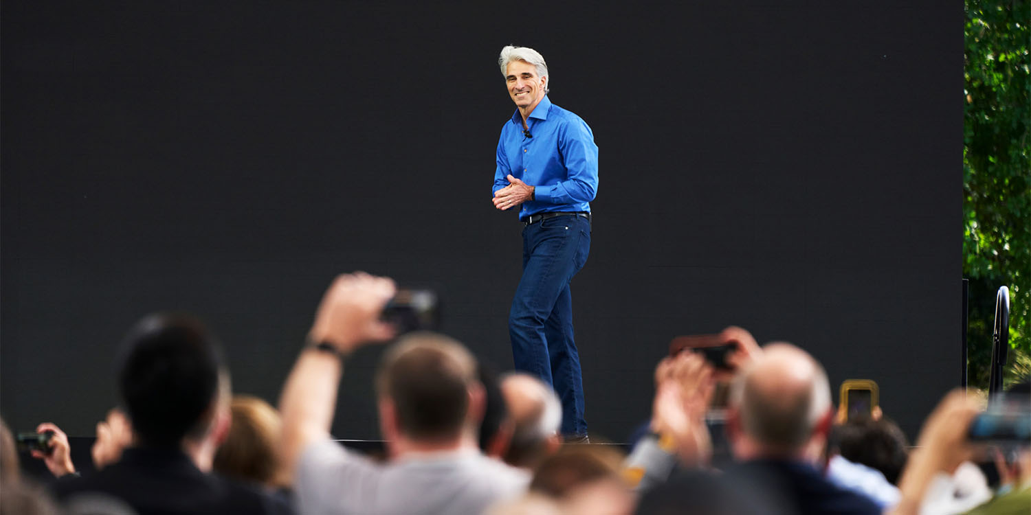 New Apple privacy features | Craig Federighi on stage at WWDC 2023