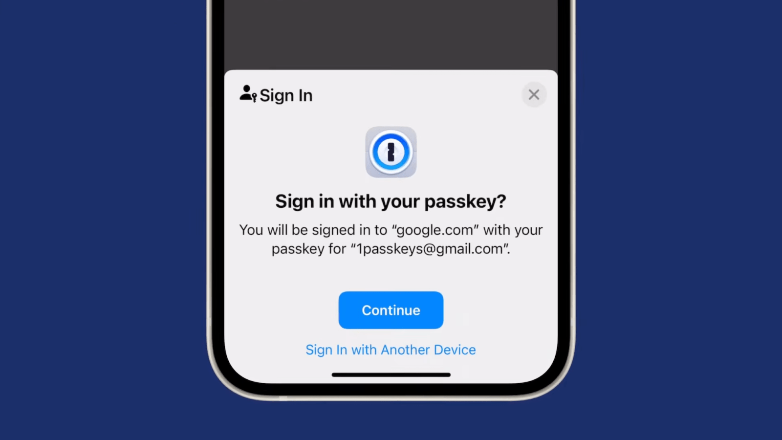 1Password app passkeys iOS 17