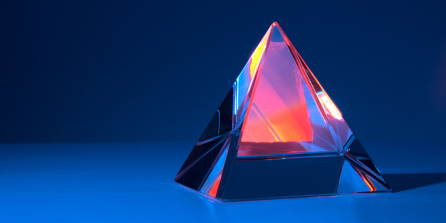 Vision Pro developer guidelines | Abstract image of glass pyramid