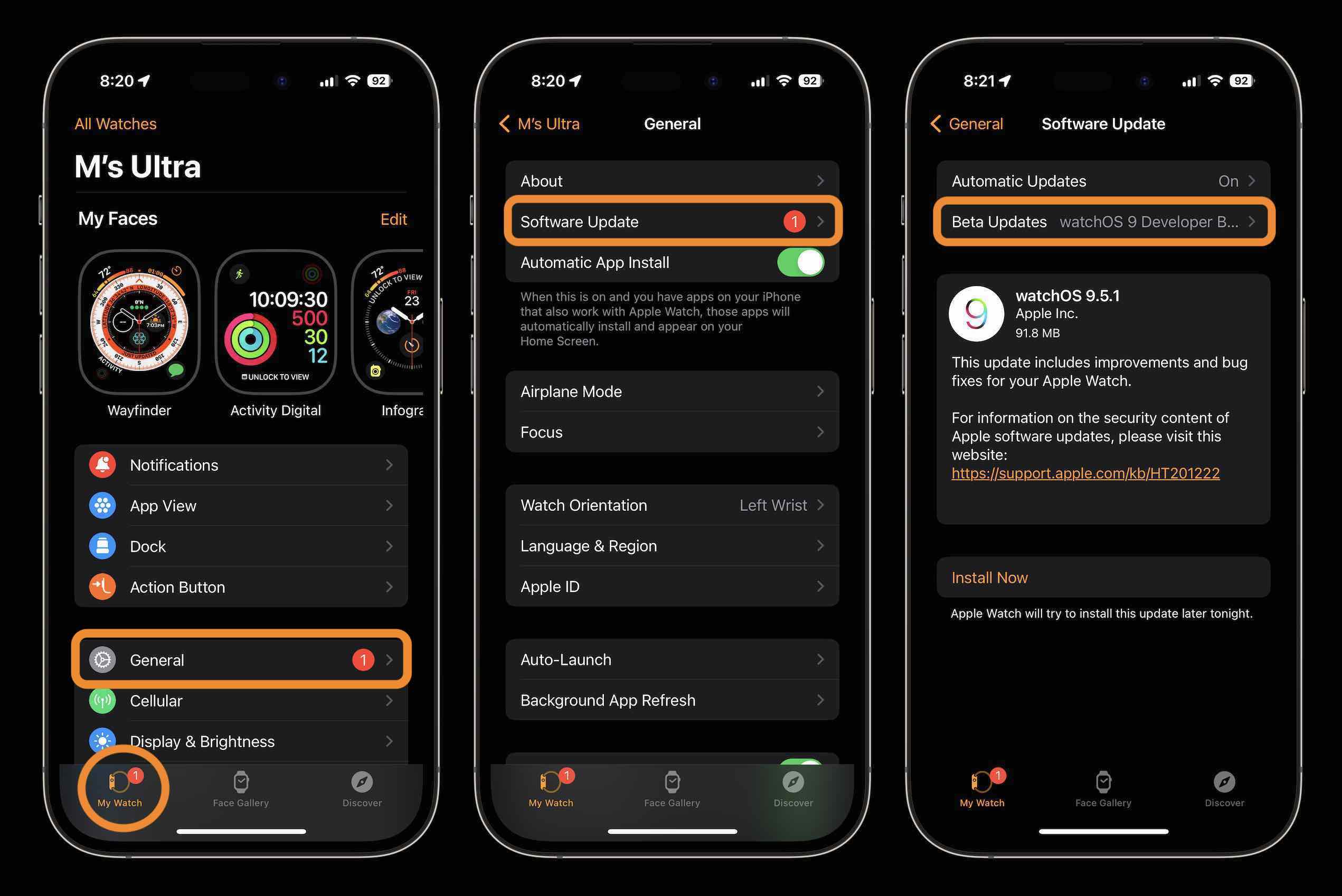 مراحل بتا watchOS 10 را نصب کنید