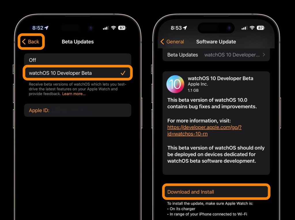 install watchOS 10 beta walkthrough