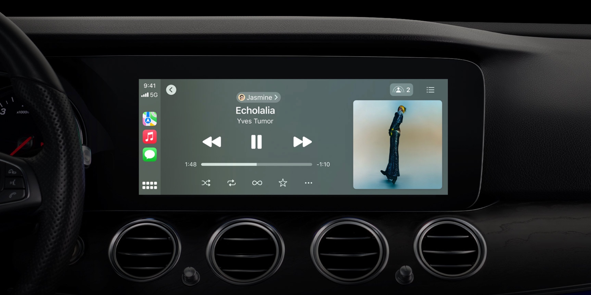 9to5mac.com - Zac Hall - CarPlay in iOS 17: Apple Music SharePlay, design updates, new wallpaper