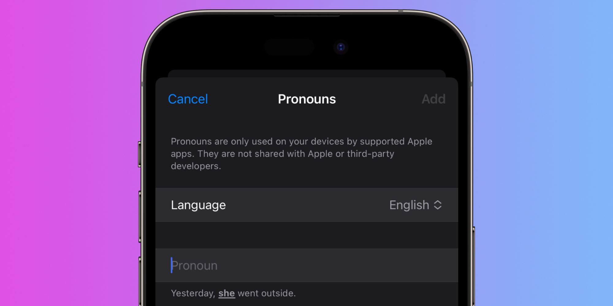 Apple добавляет поля для местоимений с акцентом на конфиденциальность в приложение «Контакты» на iOS 17