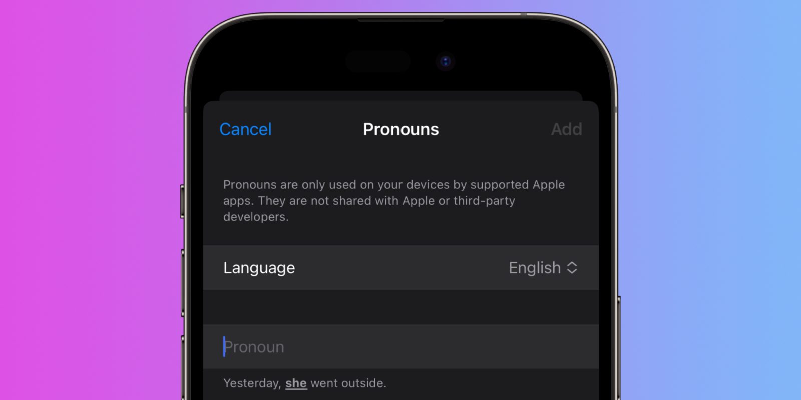 Apple Adds Pronoun Fields with Privacy Focus to Contacts App on iOS 17