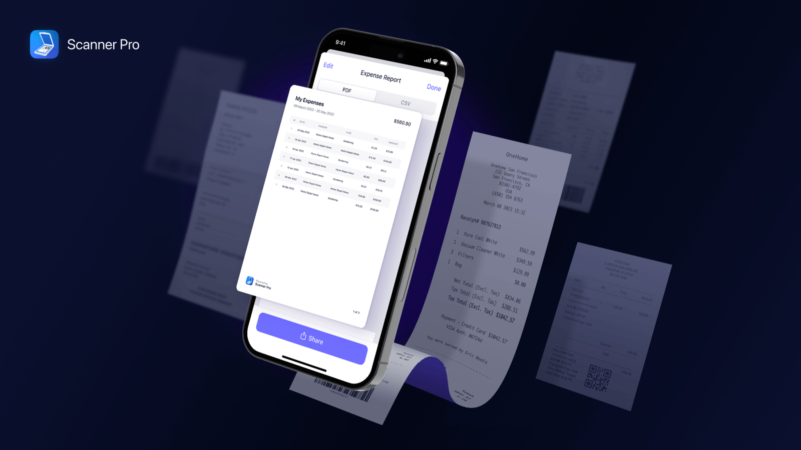 Scanner Pro Expense Reports