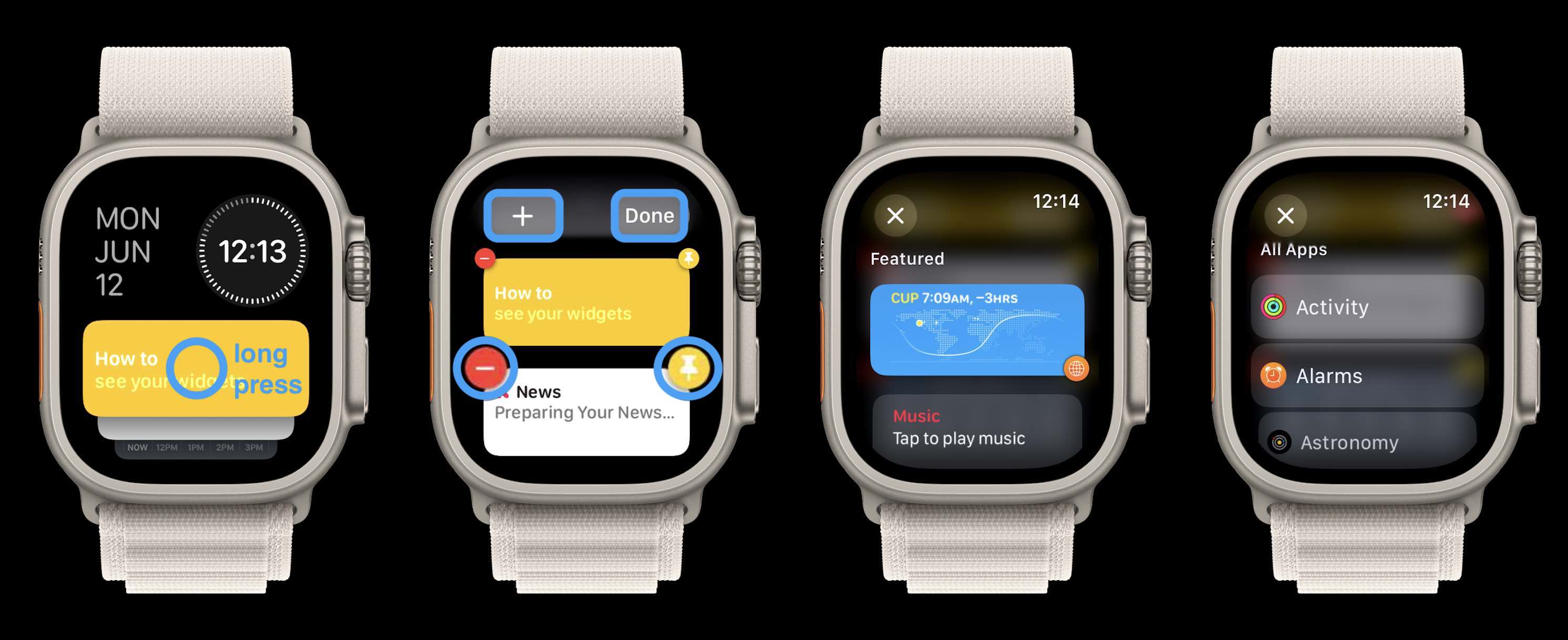 use widgets do Apple Watch watchOS 10 1