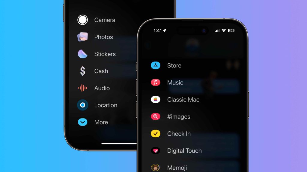 أين توجد تطبيقات iMessage في iOS 17