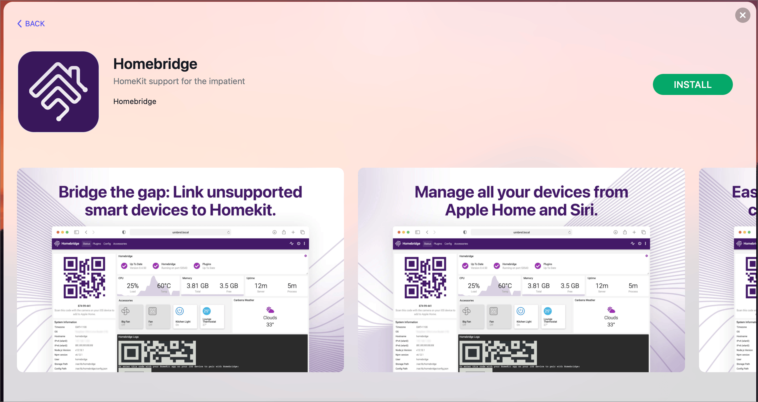 Umbrel now supports Homebridge for adding HomeKit products
