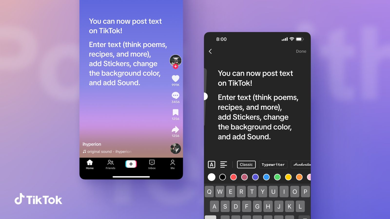 TikTok now lets users share texts with others