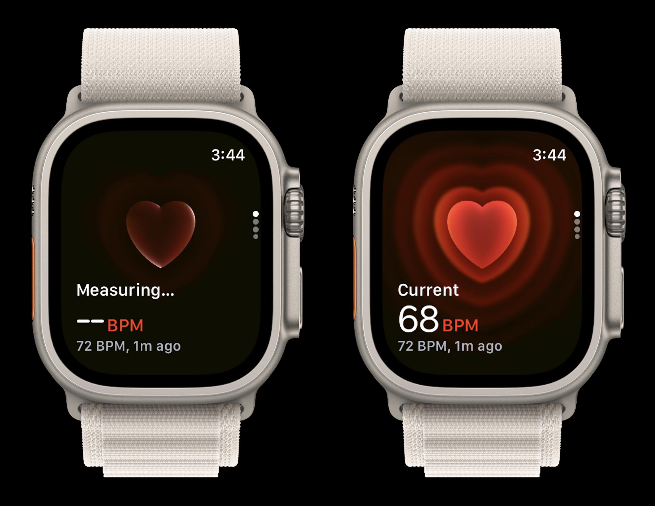 Apple Watch アプリは、watchOS 10.1 で心拍数を測定します。
