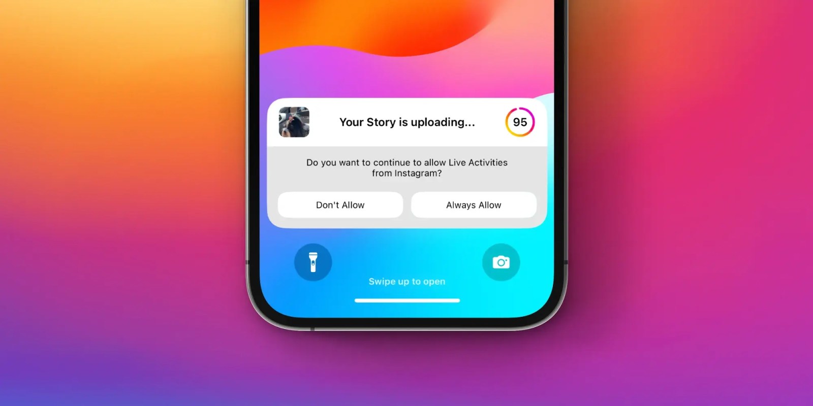 Instagram testing Live Activities in its iPhone app to show upload progress in background