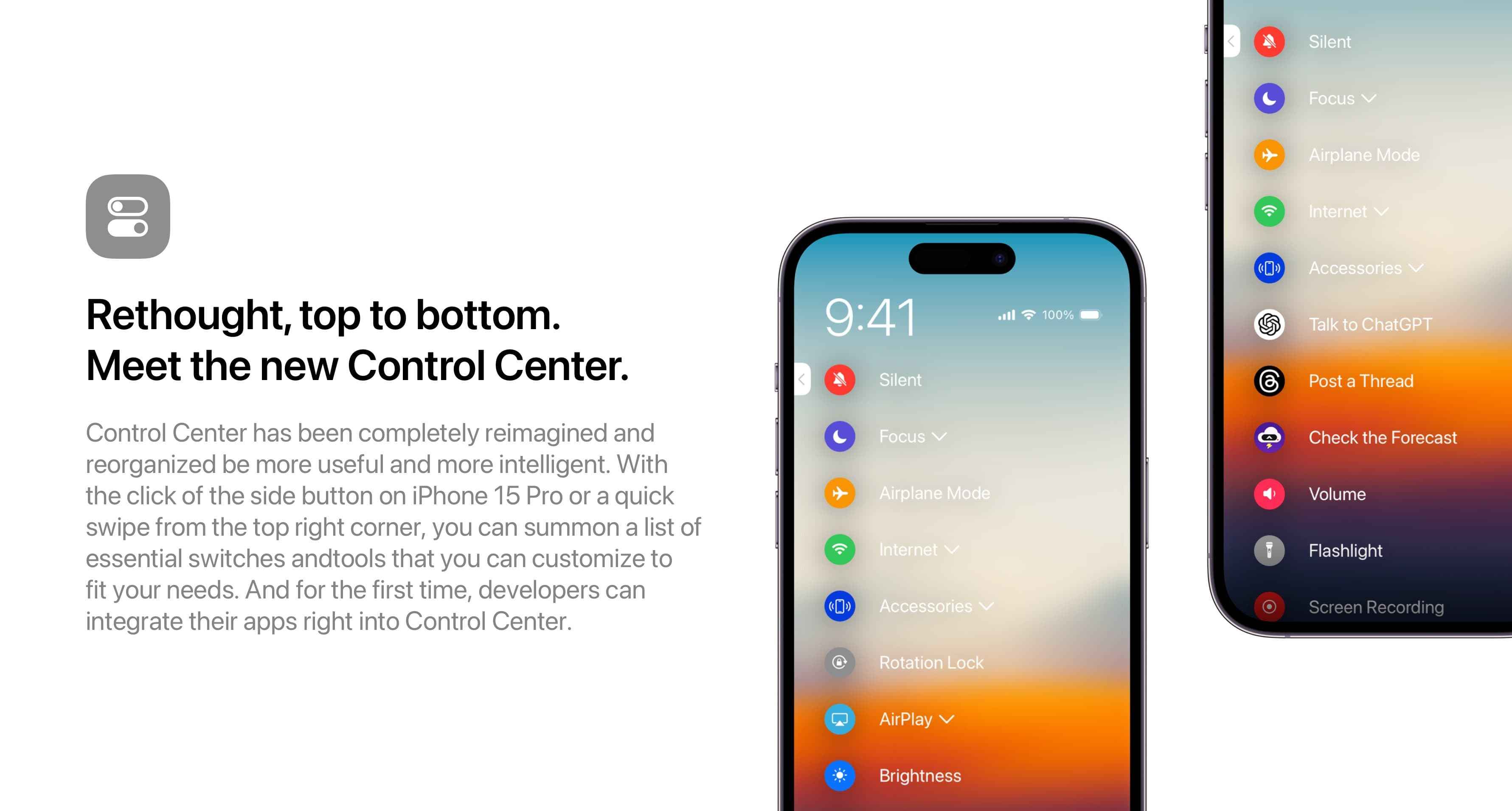 Control Center concept imagines list UI overhaul like iOS 17 Messages ...