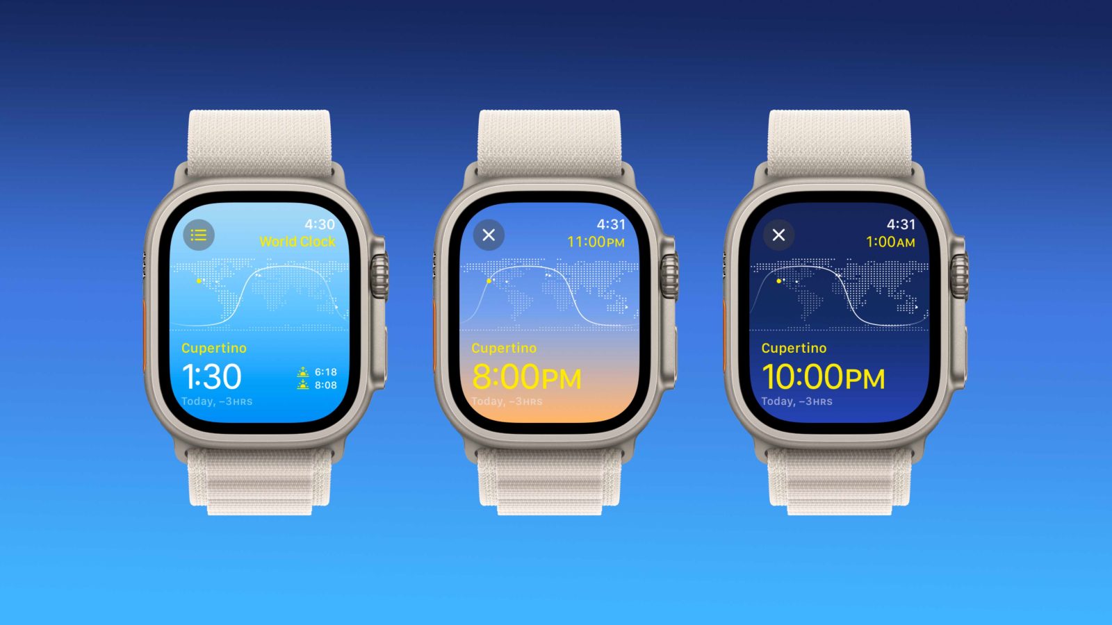 world clock app Apple Watch watchOS 10