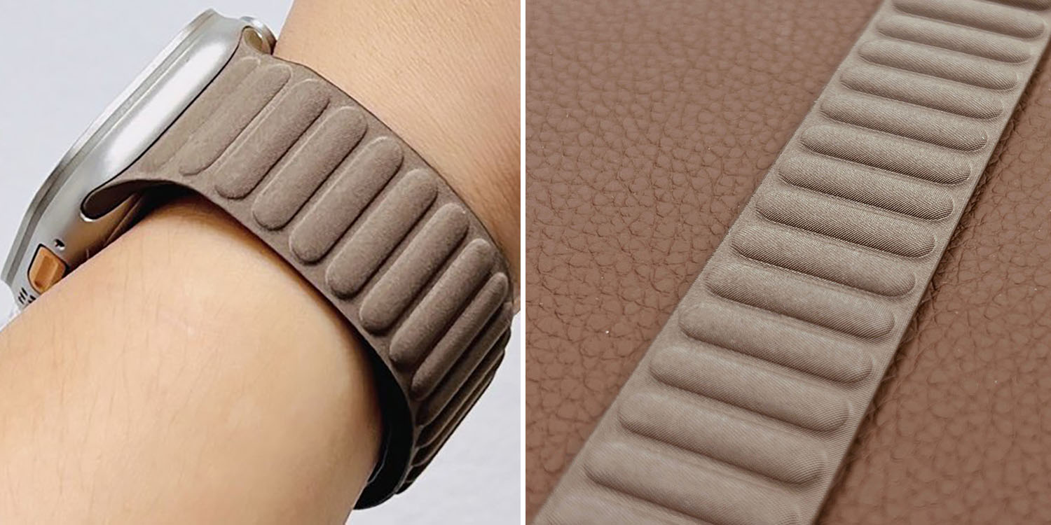 Sneak preview of FineWoven Apple Watch band