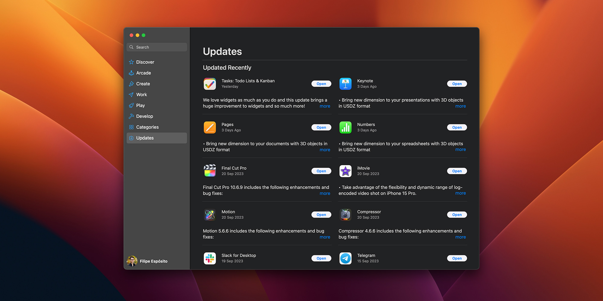 macOS App Store updates