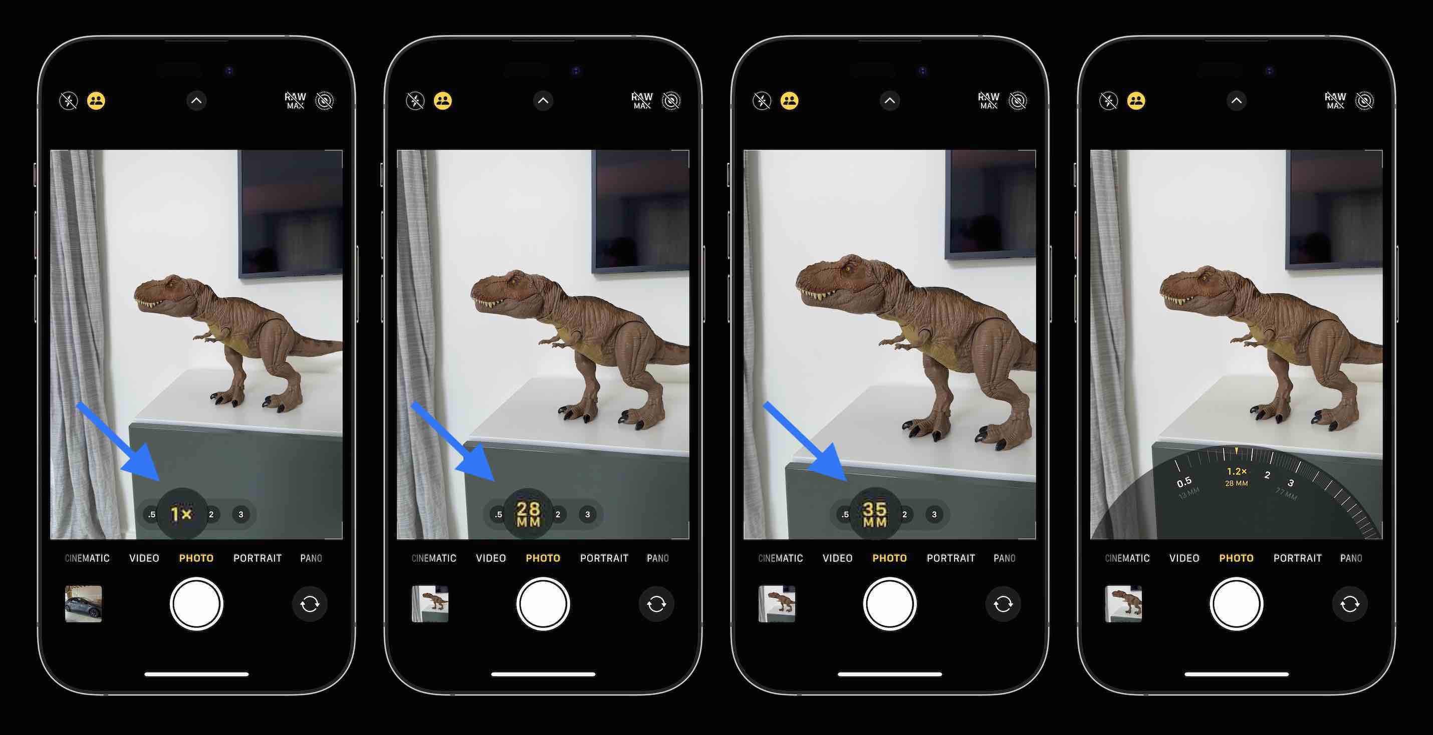 changer les focales de l’appareil photo de l’iPhone 15 Pro