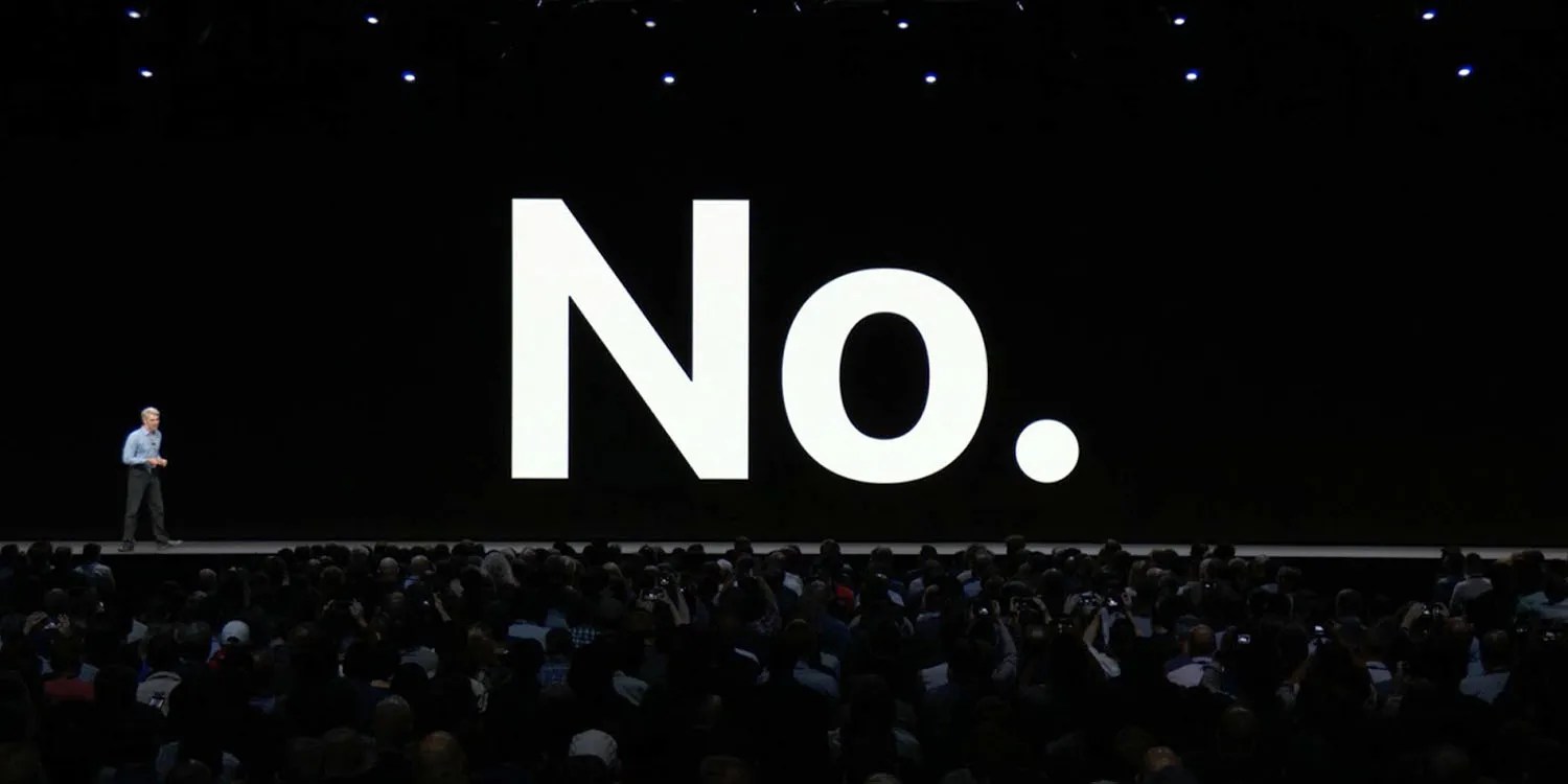 T-Mobile unlimited opt out | 'No' graphic from Apple keynote