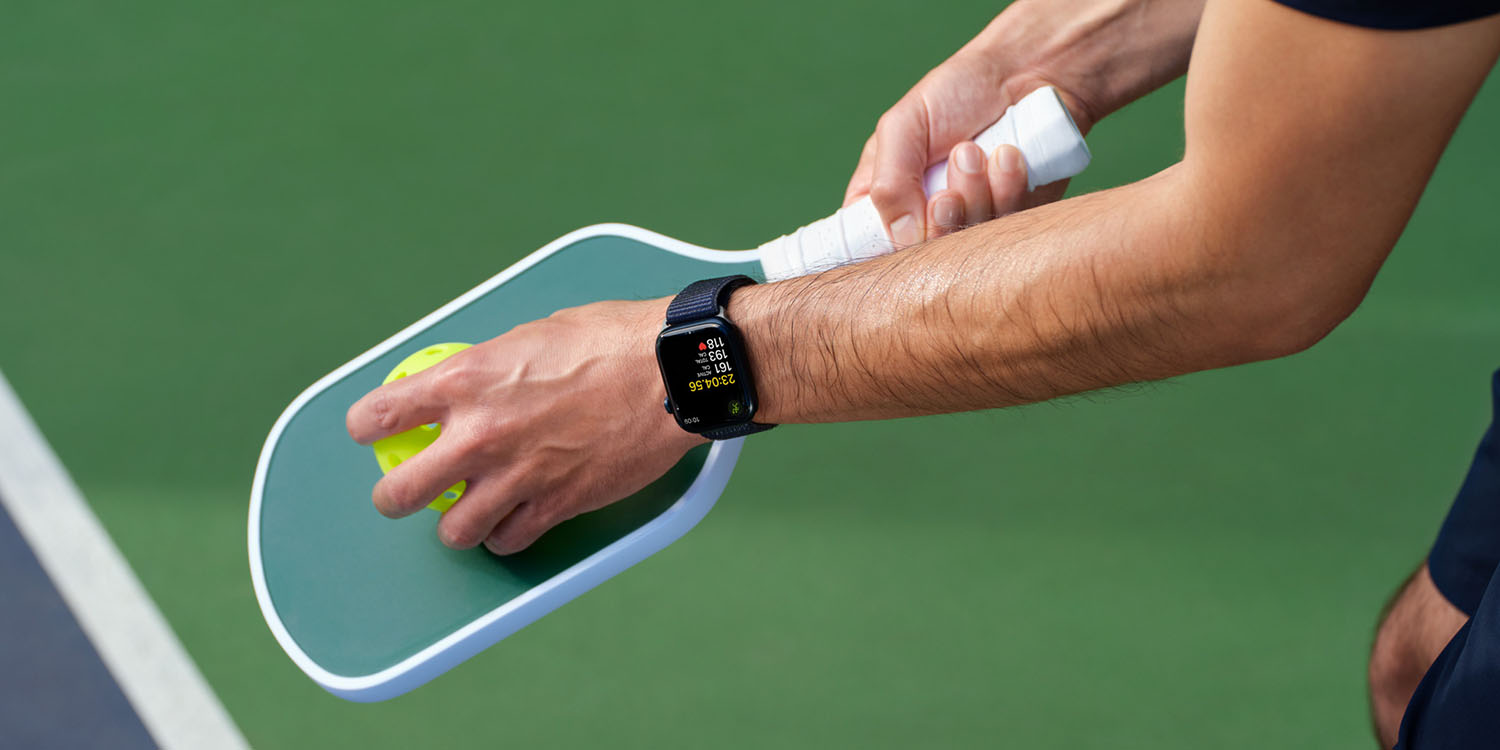 Tennis versus Pickleball Apple Watch study | Close-up of paddle and ball
