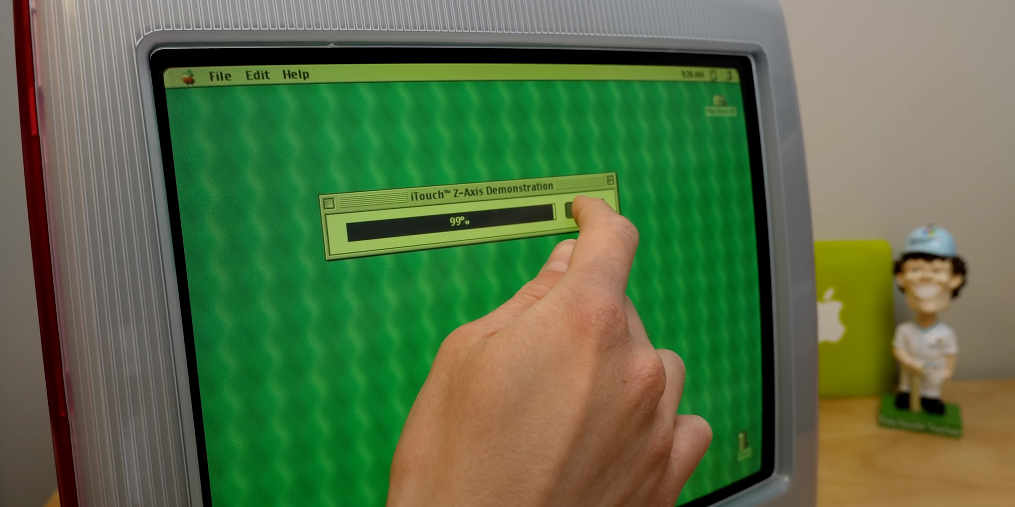 Video shows a touchscreen iMac G3 from 1999