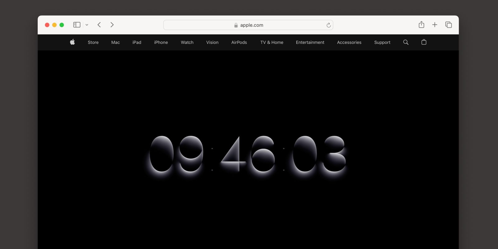 apple homepage countdown event