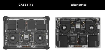 Dbrand is suing Casetify | Side-by-side MacBook Pro images