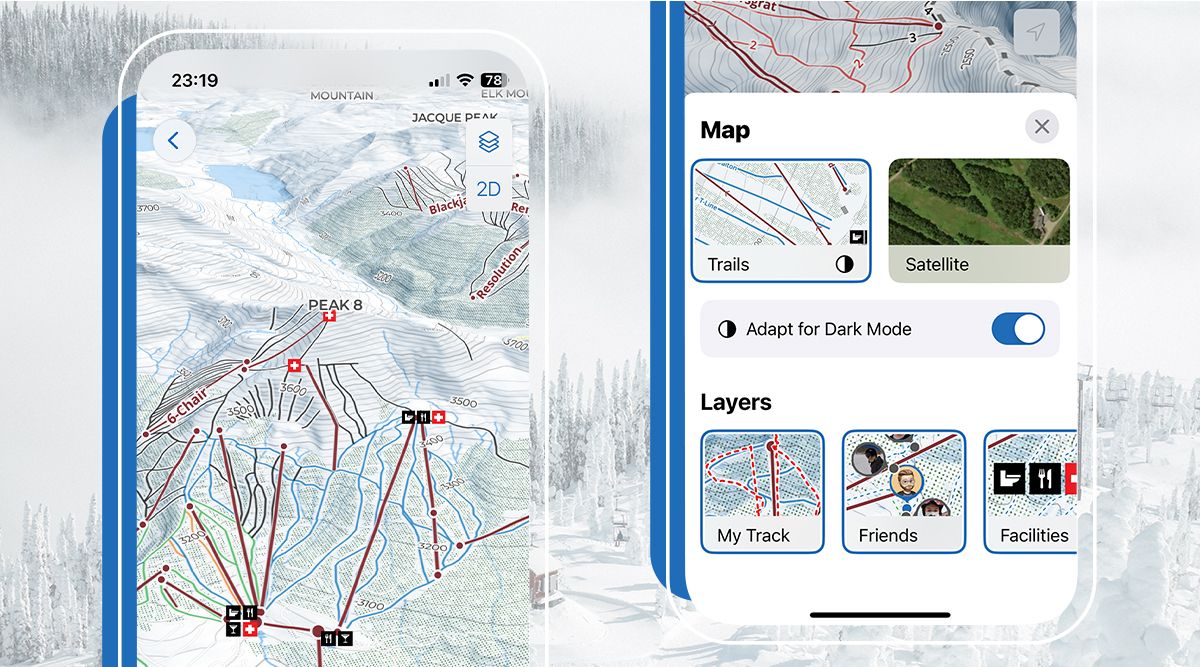 Mise à jour de l'application Ski and Ride Pistes 2023