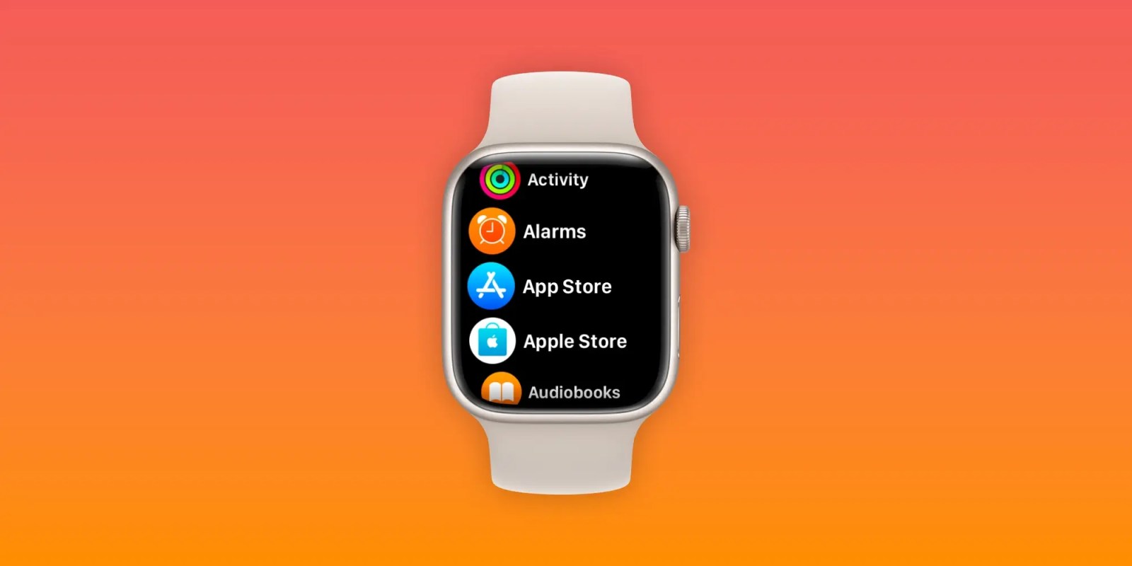 Affichage de la liste Apple Watch