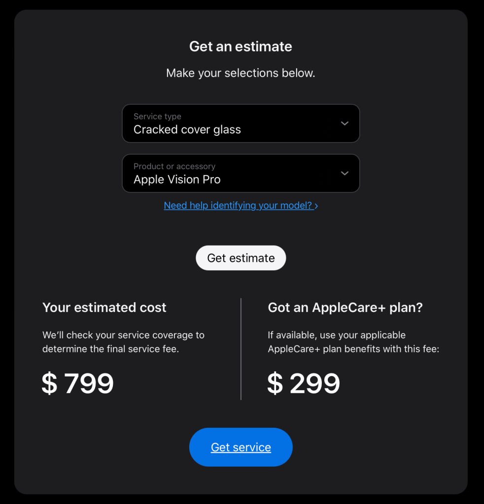 Vision Pro replacement/repair costs up to $2,399 without AppleCare &#8211; 9to5Mac