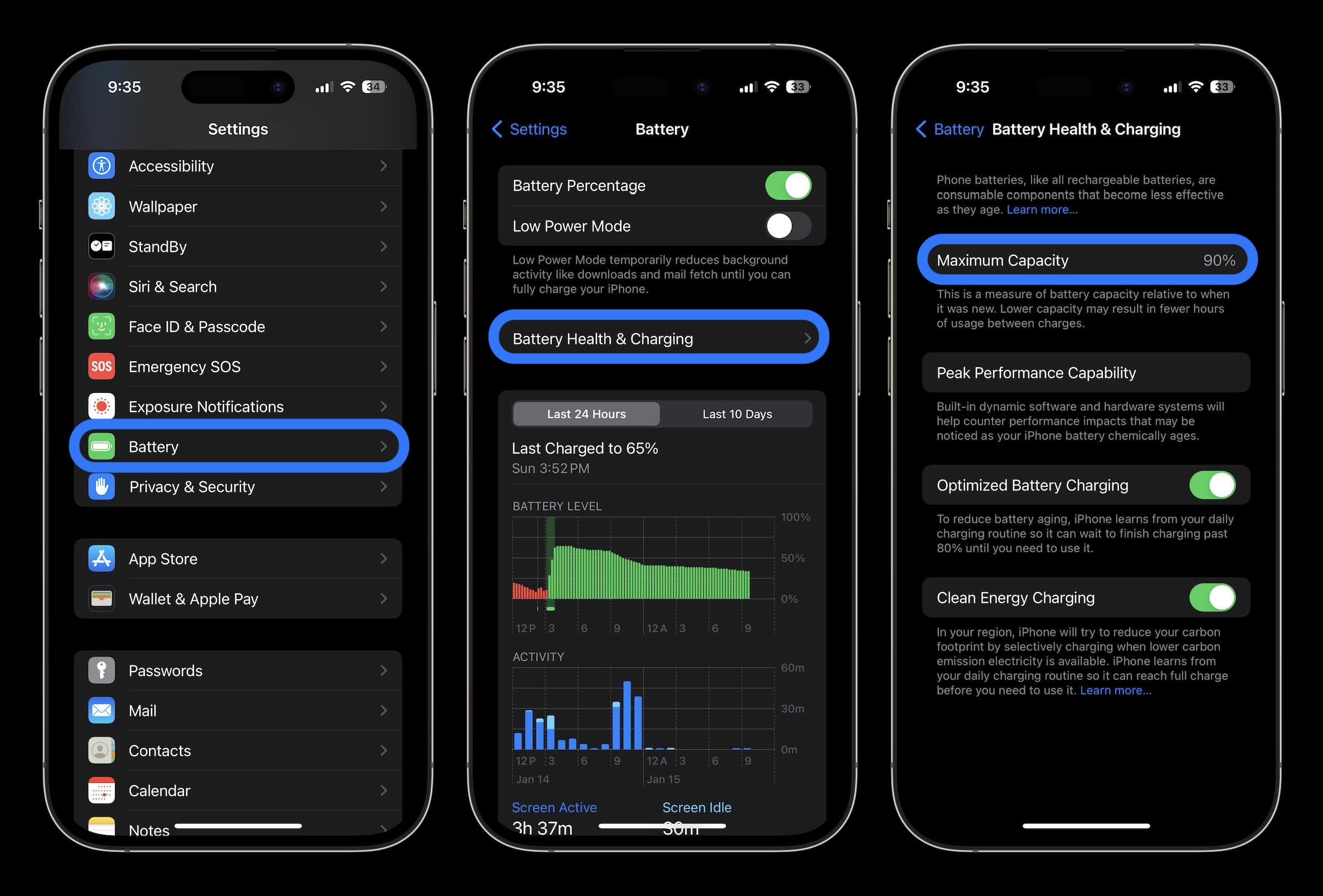 Como ver o passo a passo sobre a integridade da bateria do iPhone