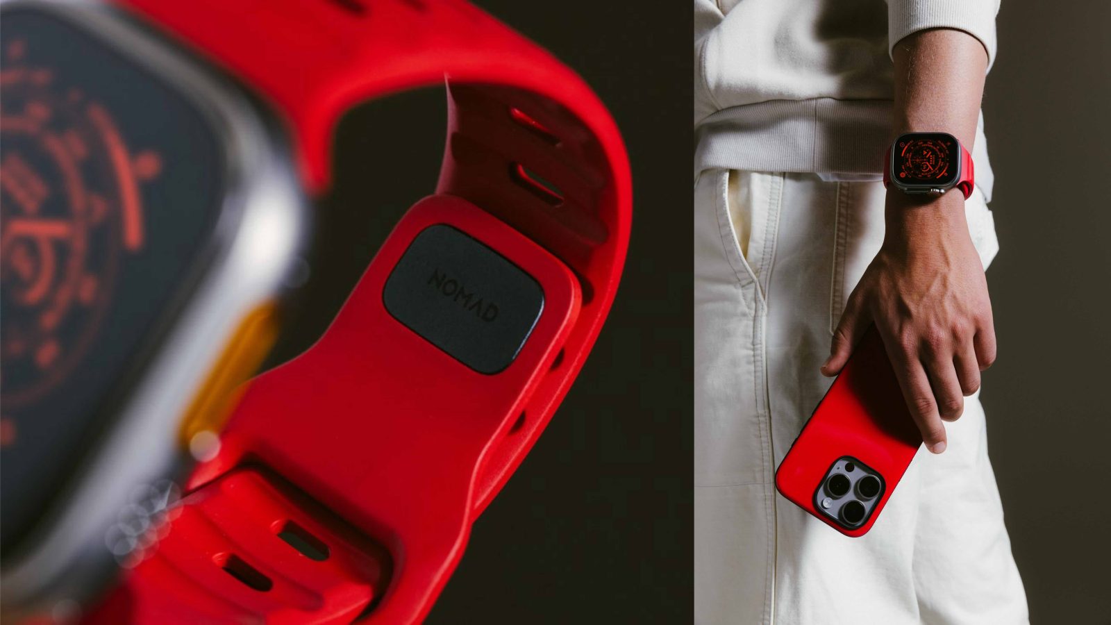 Nomad Night Watch Red Sport Band and iPhone Sport Case