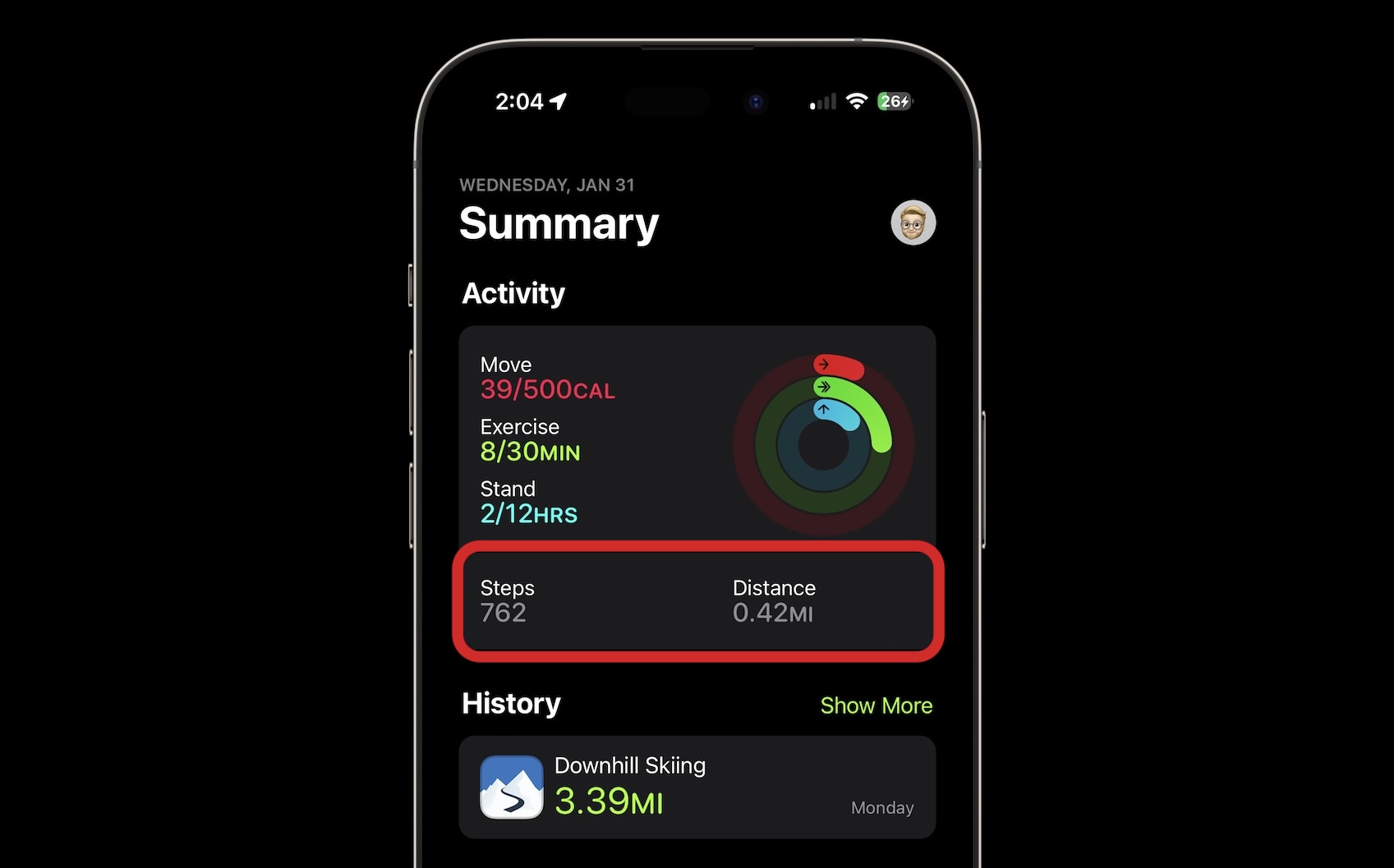 see steps with Apple Watch 2