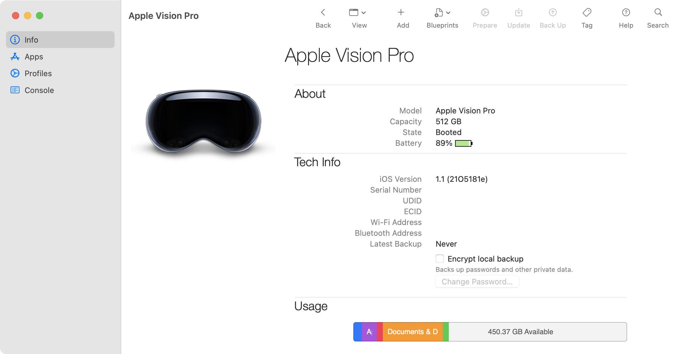 Apple Configurator Vision Pro