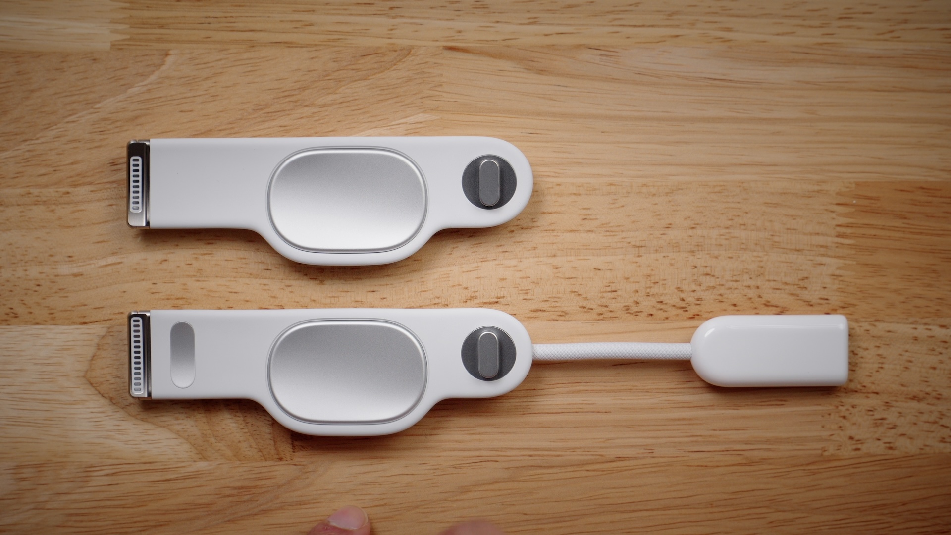 Apple Vision Pro Developer Strap compared to Audio Strap on table