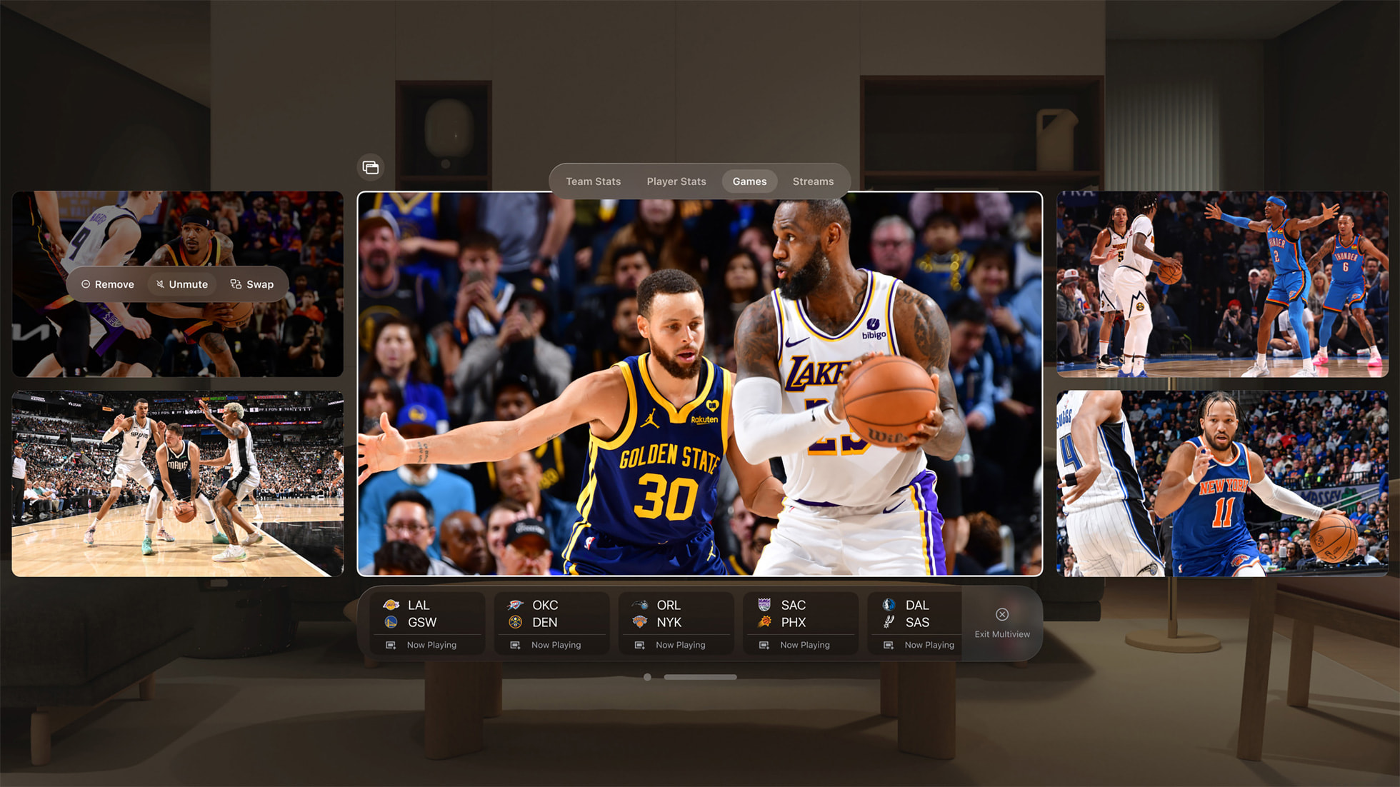 Apple Vision Pro visionOS NBA app