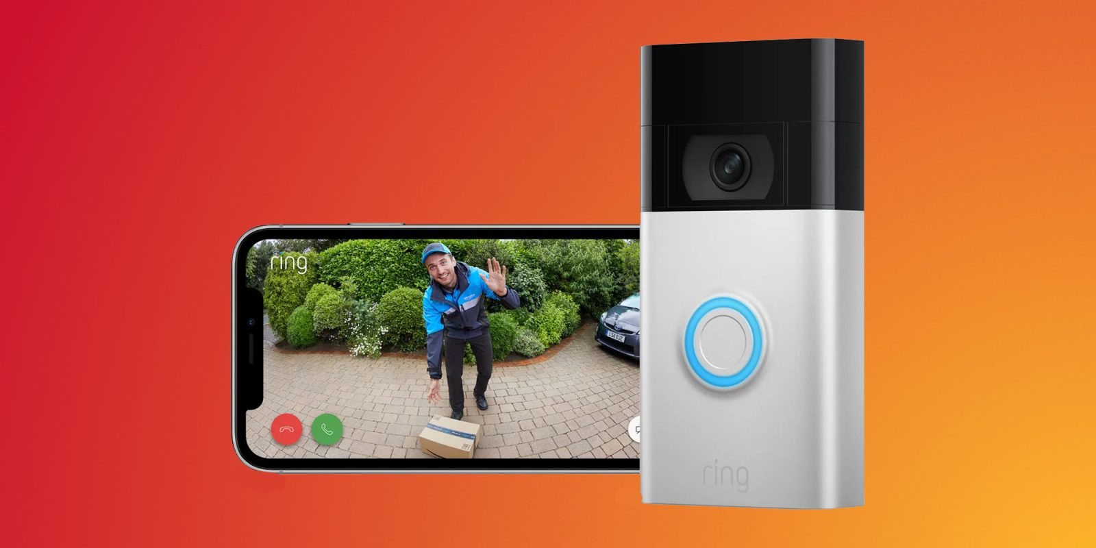 Ring doorbell subscription cost | Photo shows doorbell and iPhone app