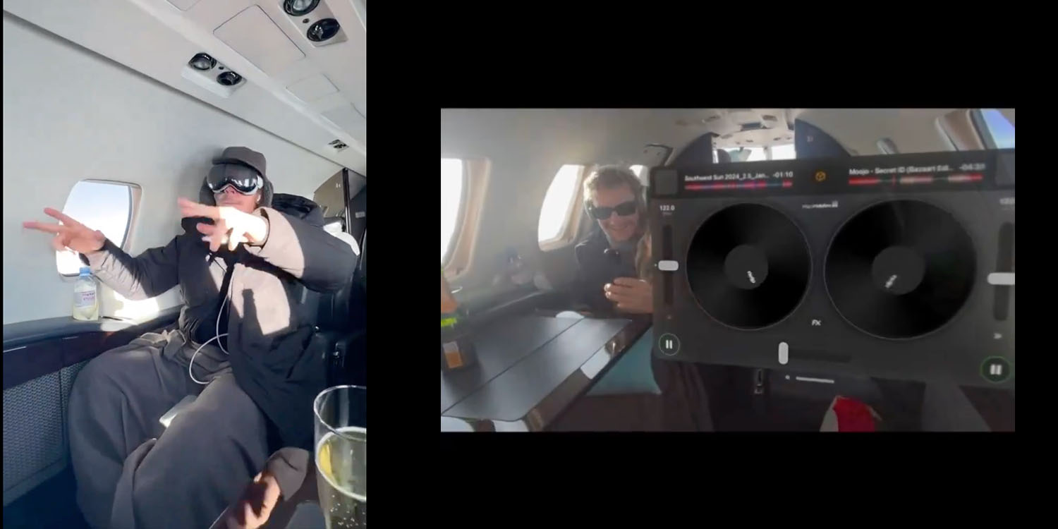 Cascades Vision Pro et vidéos de célébrités |  Diplo DJing en Vision Pro sur son jet privé