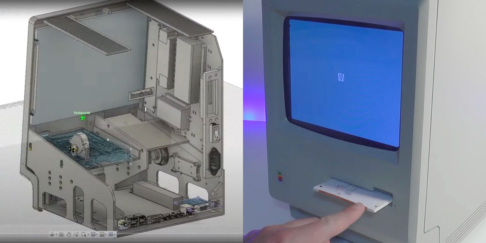 Macintosh Plus, напечатанный на 3D-принтере | CAD-модель и готовое изделие