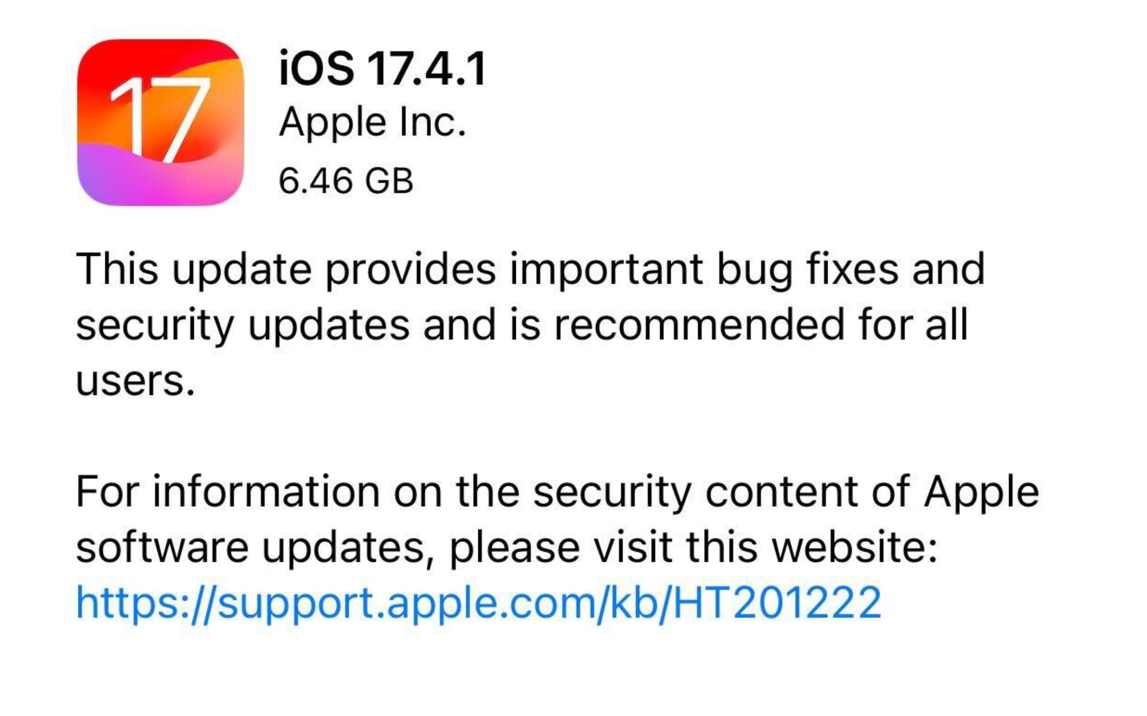 iOS 17.4.1 for iPhone users include security updates and bug fixes