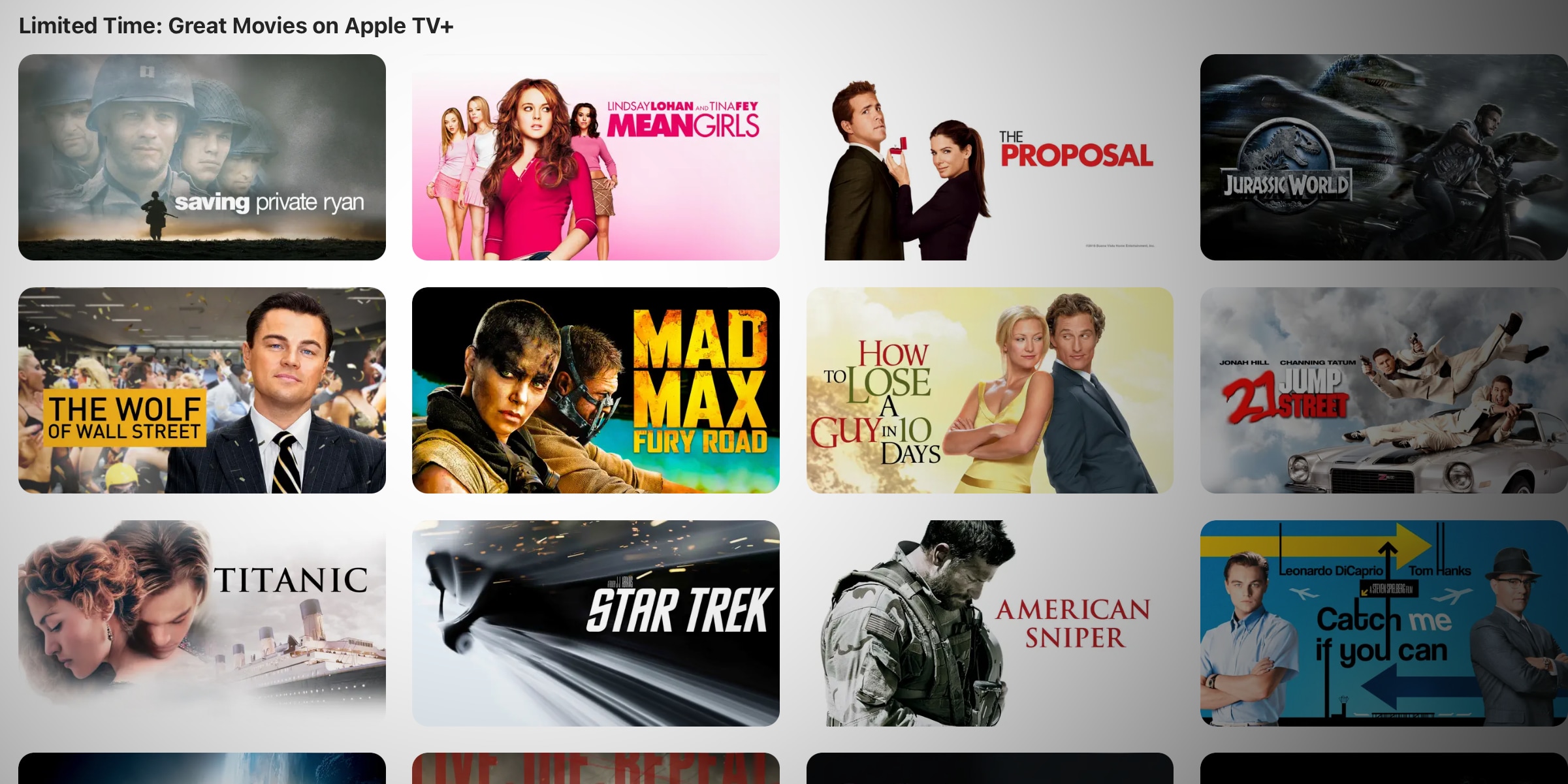 Apple TV adds a limited time library of 50 movies to stream for