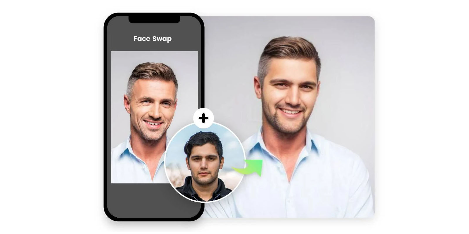Romance scam with face-swap | Face swap app promo image
