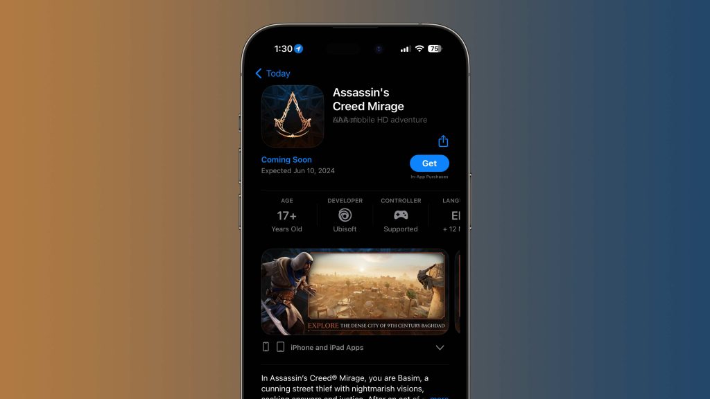 Assassin's Creed Mirage para iPhone jogo AAA