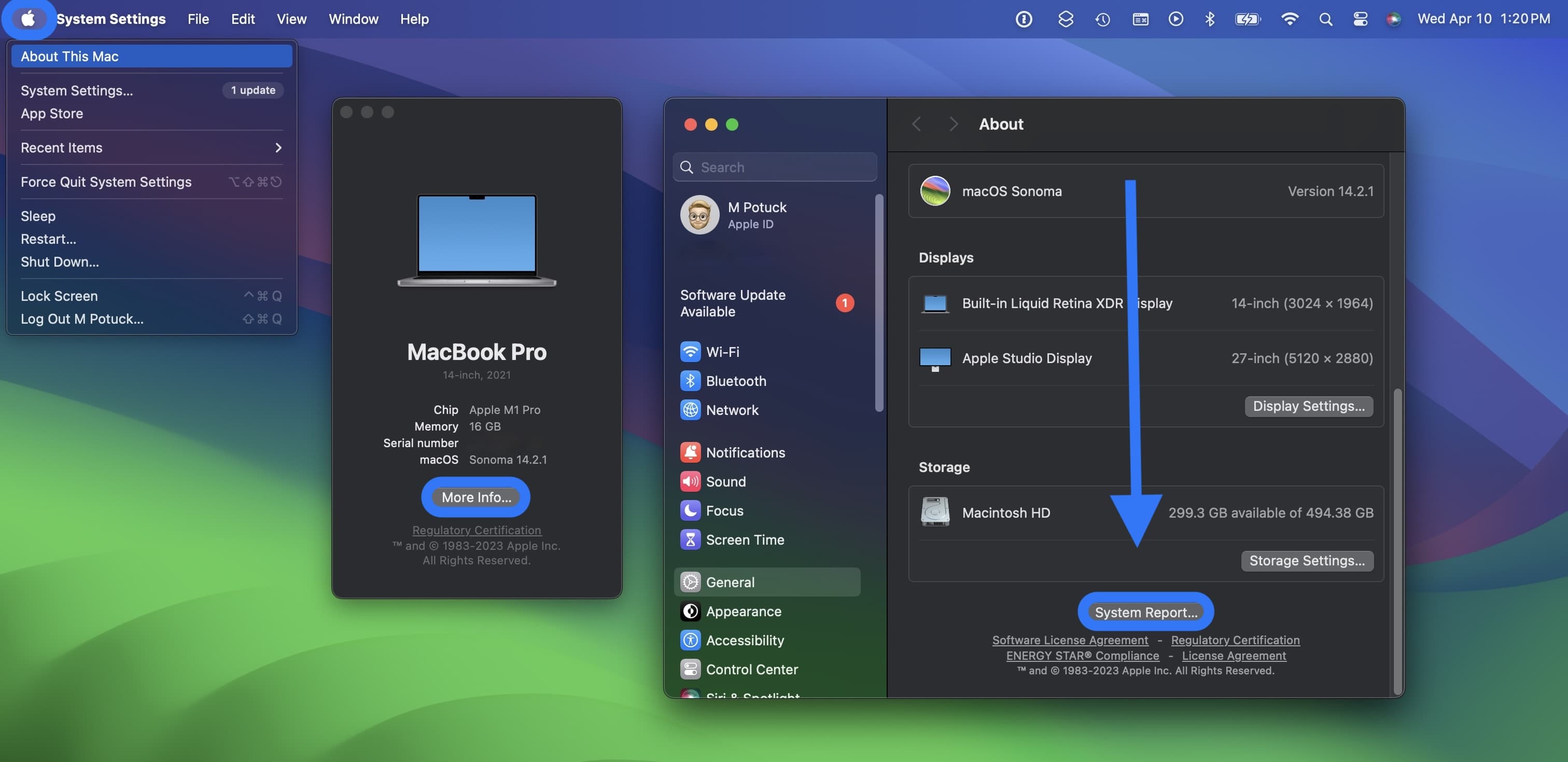 Find Mac System Report macOS Sonoma 1
