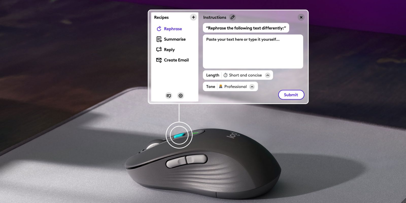 La dernière souris sans fil de Logitech est dotée d'un bouton ChatGPT dédié