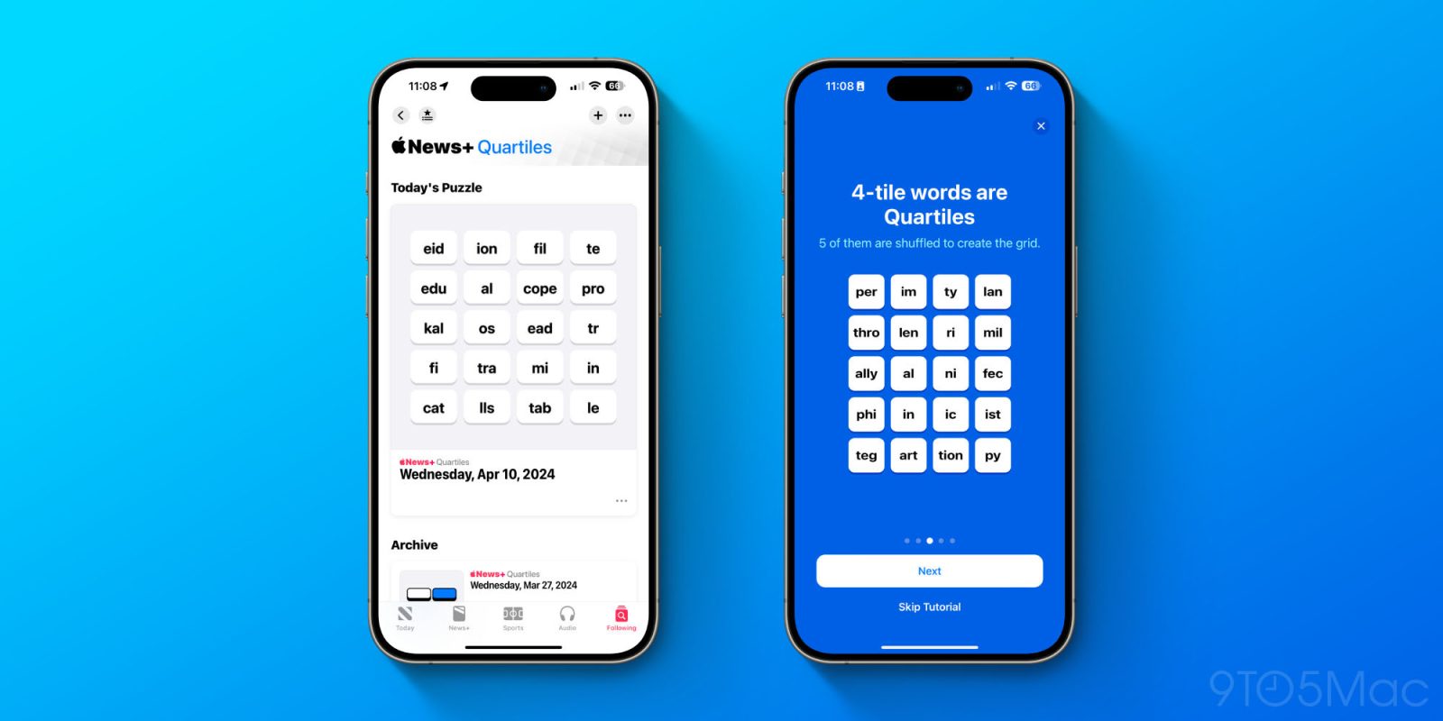iOS 17.5 Expands Puzzles Collection with Leaderboards and New ‘Quartiles’ Word Game