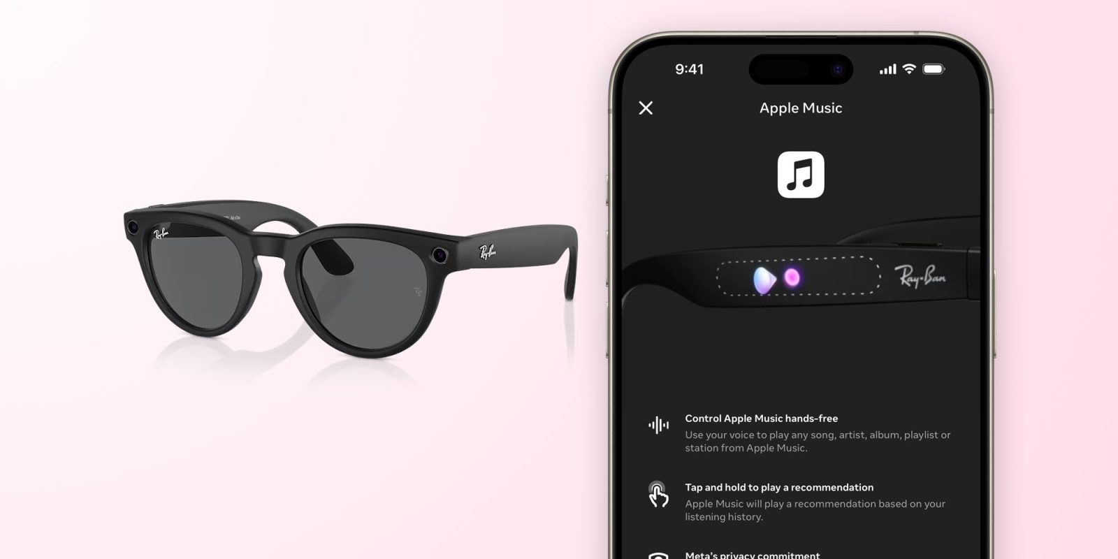 Les lunettes Ray-Ban Meta intègrent désormais Apple Music avec les commandes vocales
